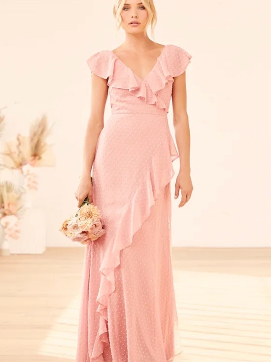 Lulus Dresses & Skirts - Lulu's Dusty Rose Ruffle Maxi Dress